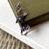 Natural drop purple amethyst ring, rhodium-plated 925 silver, 2x1.5 cm