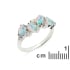 Natural drop white opal ring, rhodium-plated 925 silver, 2x0.7 cm