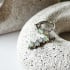Natural drop white opal ring, rhodium-plated 925 silver, 2x0.7 cm