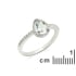 Natural drop blue aquamarine ring, rhodium-plated 925 silver, 0.8x1 cm