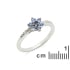 Natural round blue tanzanite flower ring, rhodium-plated 925 silver, 0.5x0.5 cm