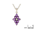 Amethystanhänger violett Tropfen natur, 925 Silber rhodiniert, 3x5 mm