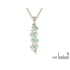 Pandantiv opal alb picătură natural, argint rodiat 925, 4x6 mm