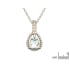Pendente de água-marinha azul gota natural, em prata rodiada 925, 5x7 mm