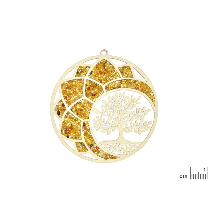 Amber tree charging plate, diameter 20 cm