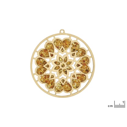 호박 하트 충전 플레이트, 지름 11 cm