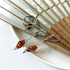 Oval cognac Baltic amber dangle earrings, rhodium-plated 925 silver, 10x15 mm