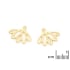Orecchini a lobo ear jacket fiore di loto, in argento dorato 925, 1,9x1,5 cm