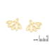 Pendientes de botón ear jacket flor de loto, en plata dorada 925, 1,9x1,5 cm