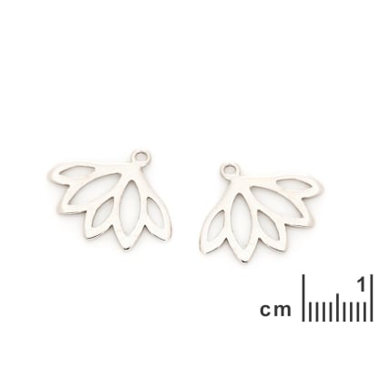 Ohrstecker Ear Jacket Lotusblume, 925 Silber rhodiniert, 1,9x1,5 cm