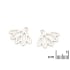 Lotus flower stud ear jackets, rhodium-plated 925 silver, 1.9x1.5 cm