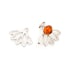 Clous d'oreilles ear jacket lotus, en argent rhodié 925, 1,9x1,5 cm