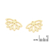 Lotus flower stud ear jackets, gold-plated 925 silver, 2.3x1.5 cm