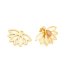 Lotus flower stud ear jackets, gold-plated 925 silver, 2.3x1.5 cm