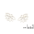 Lotus flower stud ear jackets, rhodium-plated 925 silver, 2.3x1.5 cm