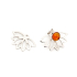 Pendientes de botón ear jacket flor de loto, en plata rodiada 925, 2,3x1,5 cm