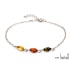Pulseira de âmbar báltico multicolor marquise, prata rodiada 925, 16+3 cm