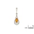Natural marquise cognac Baltic amber pendant, rhodium-plated 925 silver, 5x10 mm