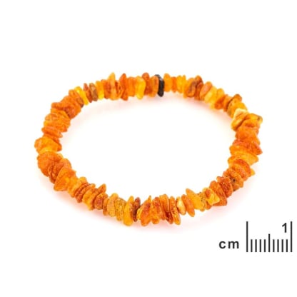 Natural chips cognac Baltic amber bracelet, 17 cm