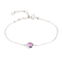 Amethystarmband violett oval natur, 925 Silber rhodiniert, 15,5+1,5+1,6 cm