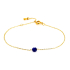 Bracelet avec lapis lazuli bleu rond, acier inoxydable doré PVD, 15,5-2-2 cm