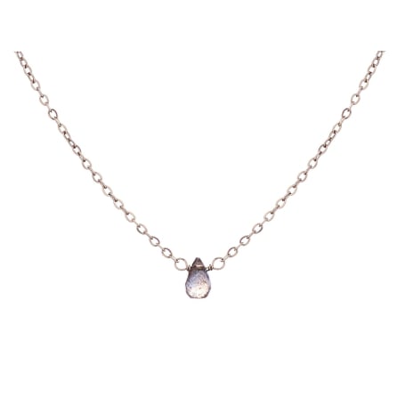 Natural drop brown labradorite necklace, stainless steel, 41.5-2.5-2.5 cm