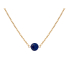 Collar de lapislázuli azul redondo, acero inoxidable dorado PVD, 42-3-3 cm
