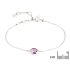 Pulsera de amatista violeta ovalada natural, plata rodiada 925, 15,5+1,5+1,6 cm