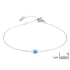 Türkisarmband blau quadratisch natur rekonstruiert, Edelstahl, 15,5-2-2 cm