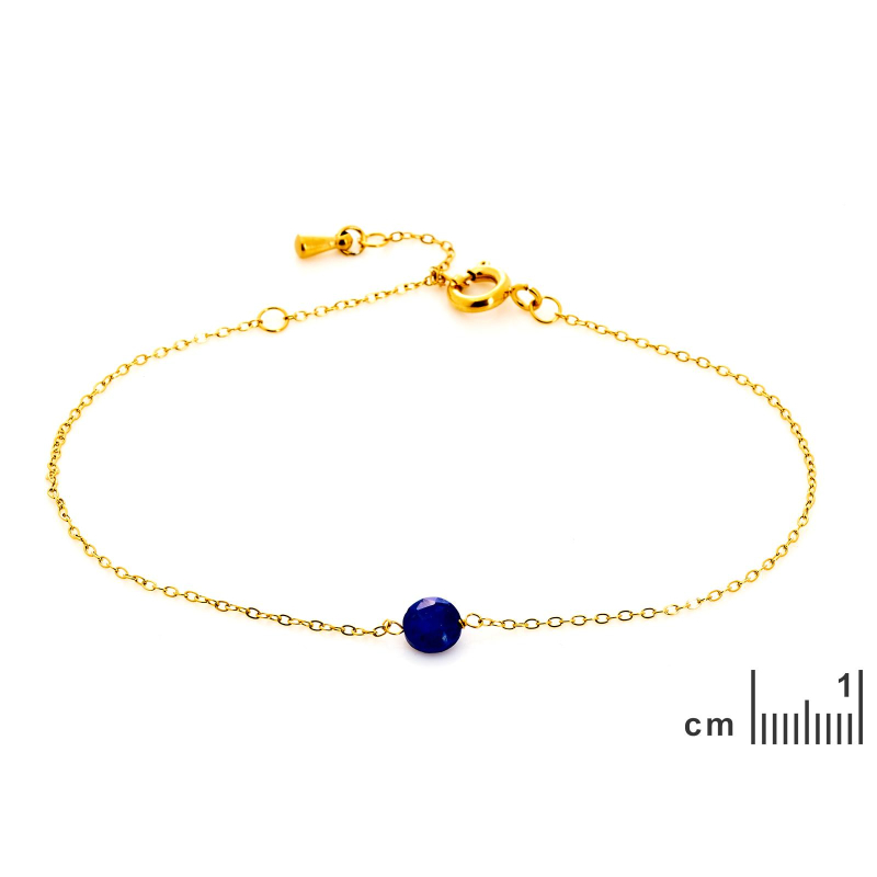 Bracciale di lapislazzuli blu e acciaio dorato, per custodire la tua luce interiore — foto 2