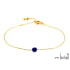 Brățară lapislazuli albastru rotund, oțel inoxidabil auriu PVD, 15,5-2-2 cm