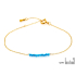 Bracelet avec turquoise bleue reconstituée, acier inoxydable doré PVD