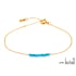 Pulsera de turquesa azul reconstituida, acero inoxidable dorado PVD, 15,5-2-2 cm