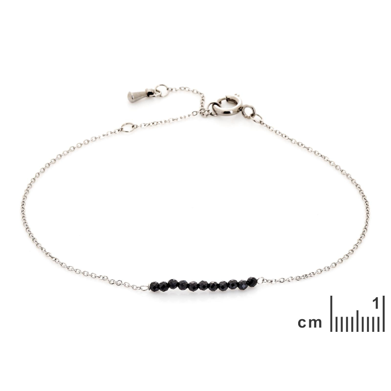 Bracciale in spinello nero irregolare, acciaio inossidabile per portare con te un'intenzione — foto 2