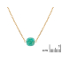 Collier avec amazonite bleue carrée, acier inoxydable doré PVD, 42-3-3 cm