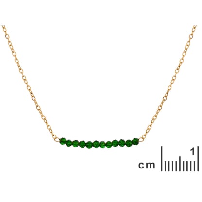 Irregular green sandstone necklace, PVD gold-plated stainless steel, 40-3-3 cm