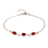 Bracciale in ambra baltica cognac goccia naturale, argento rodiato 925, 16+3 cm