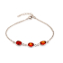 Baltische barnsteenarmband cognac ovaal, gerhodineerd 925 zilver, 16+3 cm