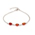 Natural oval cognac Baltic amber bracelet, rhodium-plated 925 silver, 16+3 cm