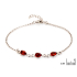 Baltische barnsteenarmband cognac druppel, gerhodineerd 925 zilver, 16+3 cm