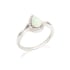 Bague goutte avec opale et oxyde de zirconium, en argent rhodié 925