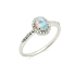 Oval ring with opal and zirconium oxide, in rhodium-plated silver 925