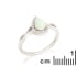 Bague goutte avec opale et oxyde de zirconium, en argent rhodié 925