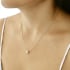 Natural round white moonstone pendant, rhodium-plated 925 silver, 4 mm