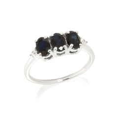Bague avec saphir bleu...