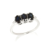 Bague avec saphir bleu ovale naturel, en argent rhodié 925, 1,8x0,7 cm