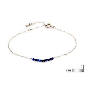 Bracciale in lapislazzuli blu irregolare, acciaio inossidabile, 15,5-2-2 cm