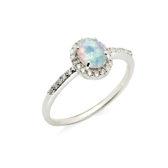 Oval ring with opal and...