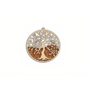 Tree of Life Charging and Decorative Plate with Birch and Amber, 11 cm