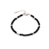Natural irregular black onyx bracelet, stainless steel, 15.5+3.5 cm